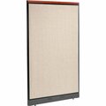 Interion By Global Industrial Interion Deluxe Non-Electric Office Partition Panel with Raceway, 48-1/4inW x 77-1/2inH, Tan 277557NTN